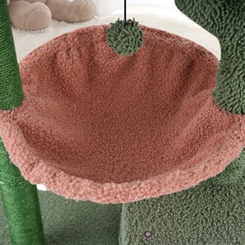 37.4" Green Cat Tree Tower with Condos S2208