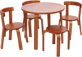 Kids Table and Chair Set with 3 Chairs and Stool White Wood Z7189