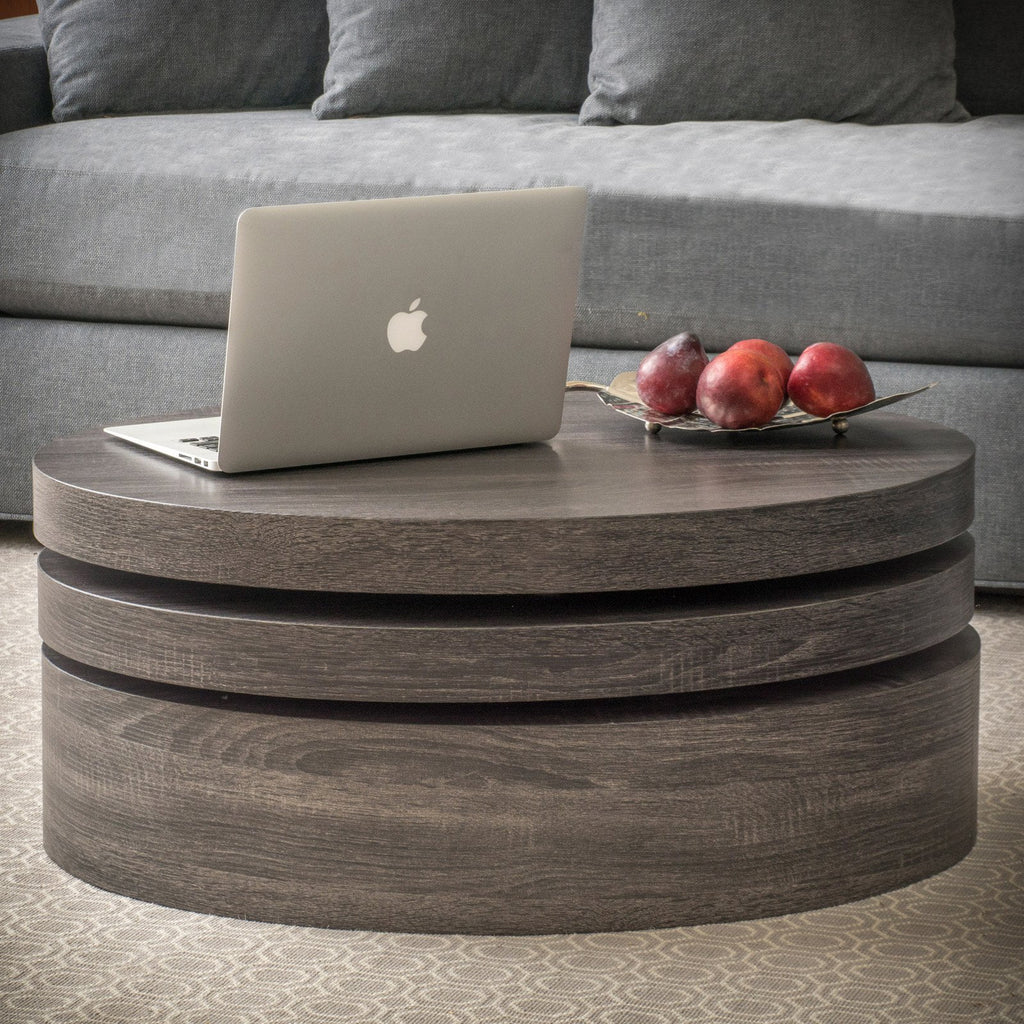 Oval Rotating Wood Coffee Table C88580