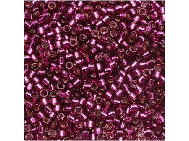 11/0 Silver Lined Dark Rose Seed Beads Q482