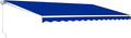 Red/White Stripe Retractable Motorized Patio Awning, 20' x 10' B4426