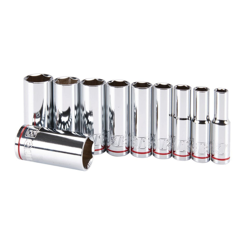 3/8 in. Drive SAE Chrome Deep Socket Set, 10-Piece N6277