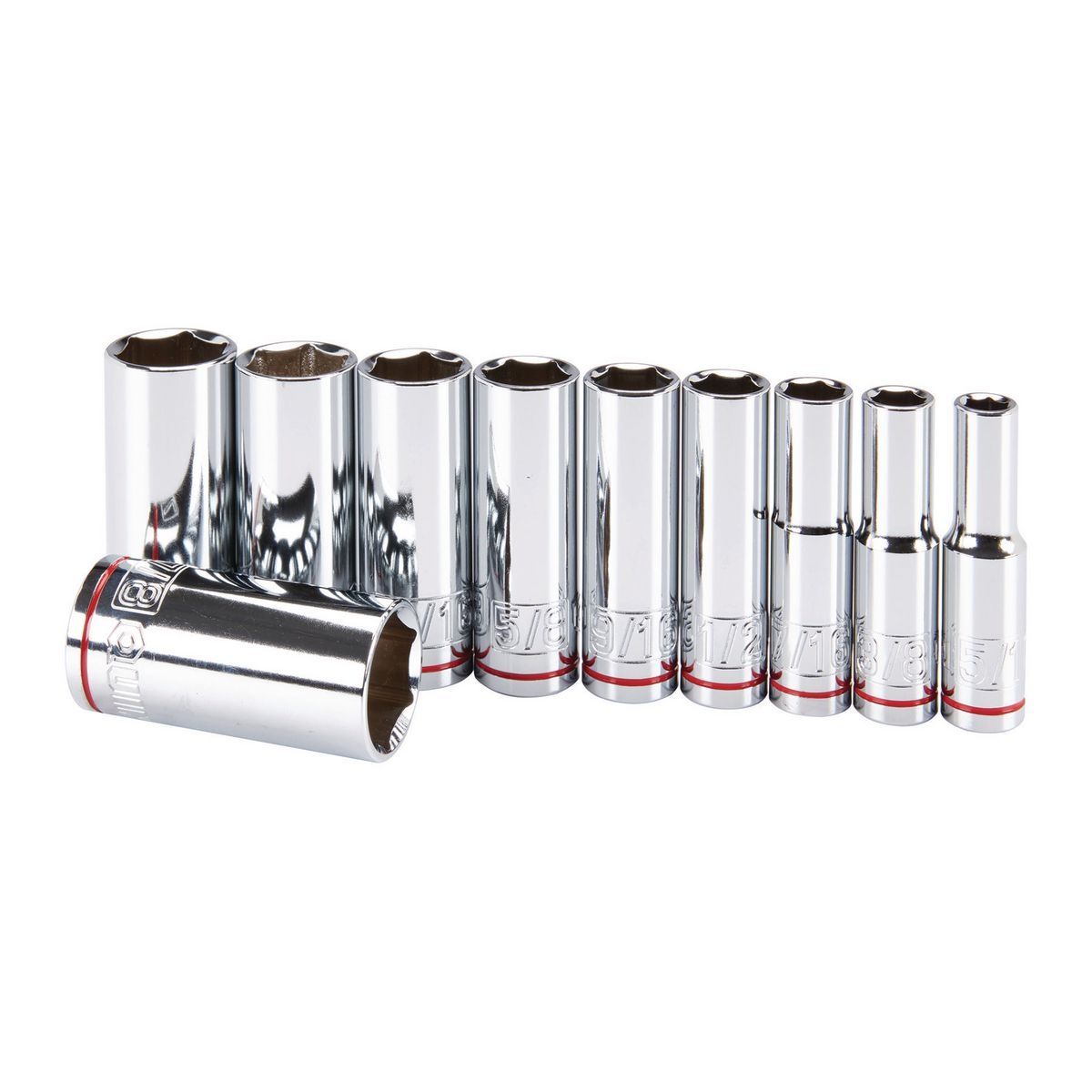 3/8 in. Drive SAE Chrome Deep Socket Set, 10-Piece N6277