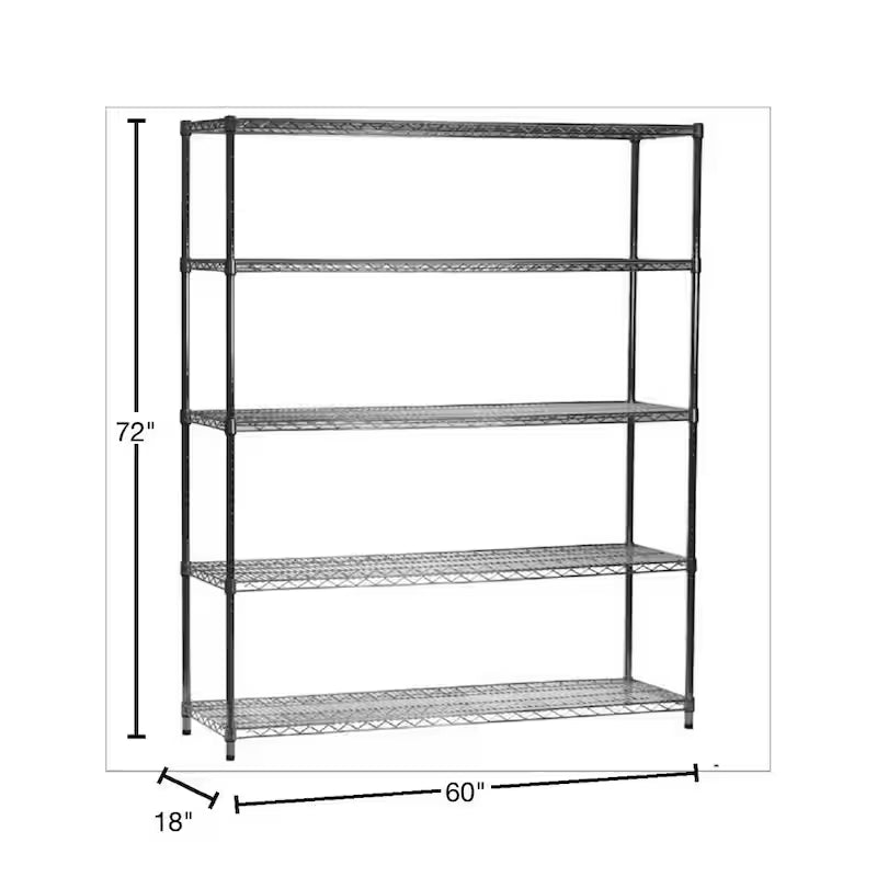 5-Tier Heavy Duty Steel Wire Shelving Unit Y853983