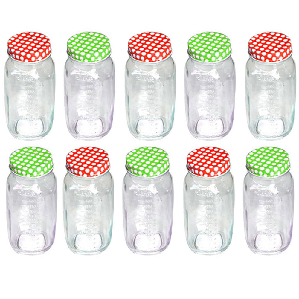 10 Pack Clear Glass Mason Jars 750 ml Wide Mouth C198902