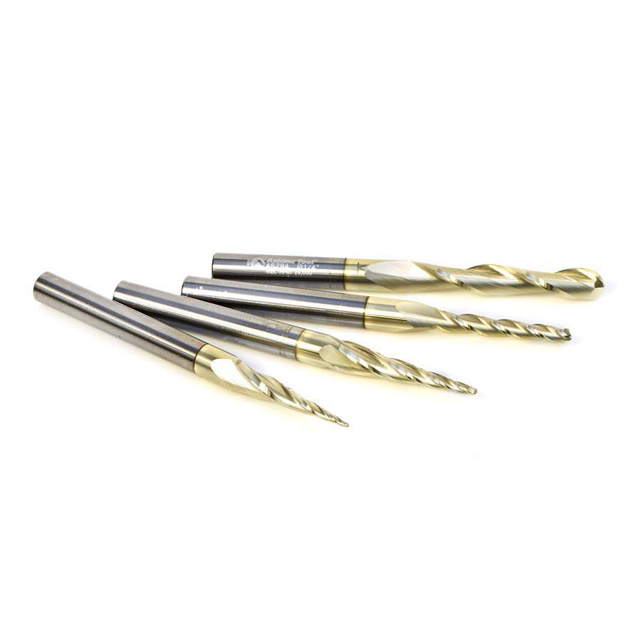 4-pc ZrN Coated 1/4x22 Shank Router Bit O885