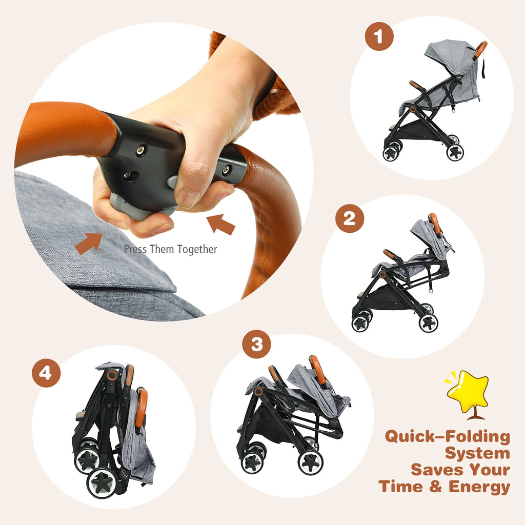 Lightweight Aluminium Baby Stroller with Net Y675