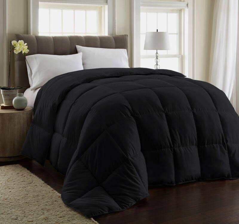 Black Twin XL Down Alternative Hotel Duvet A43389