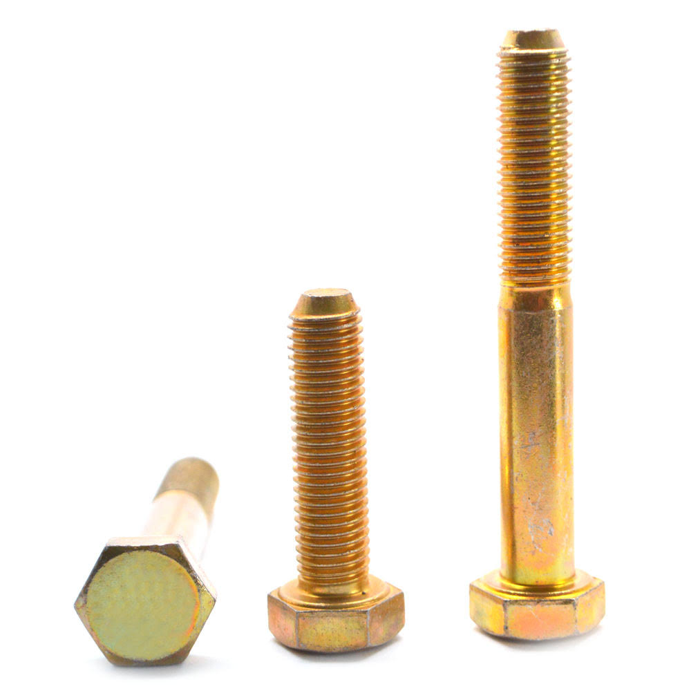 Coarse Thread Grade 8 Hex Cap Screw Yellow Zinc Plated Alloy Steel C2472