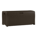Mocha Wicker Resin Deck Box 73-Gallon V77585