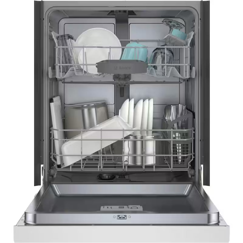 White Front Control Tall Tub Dishwasher with Stainless Steel Tub L65156