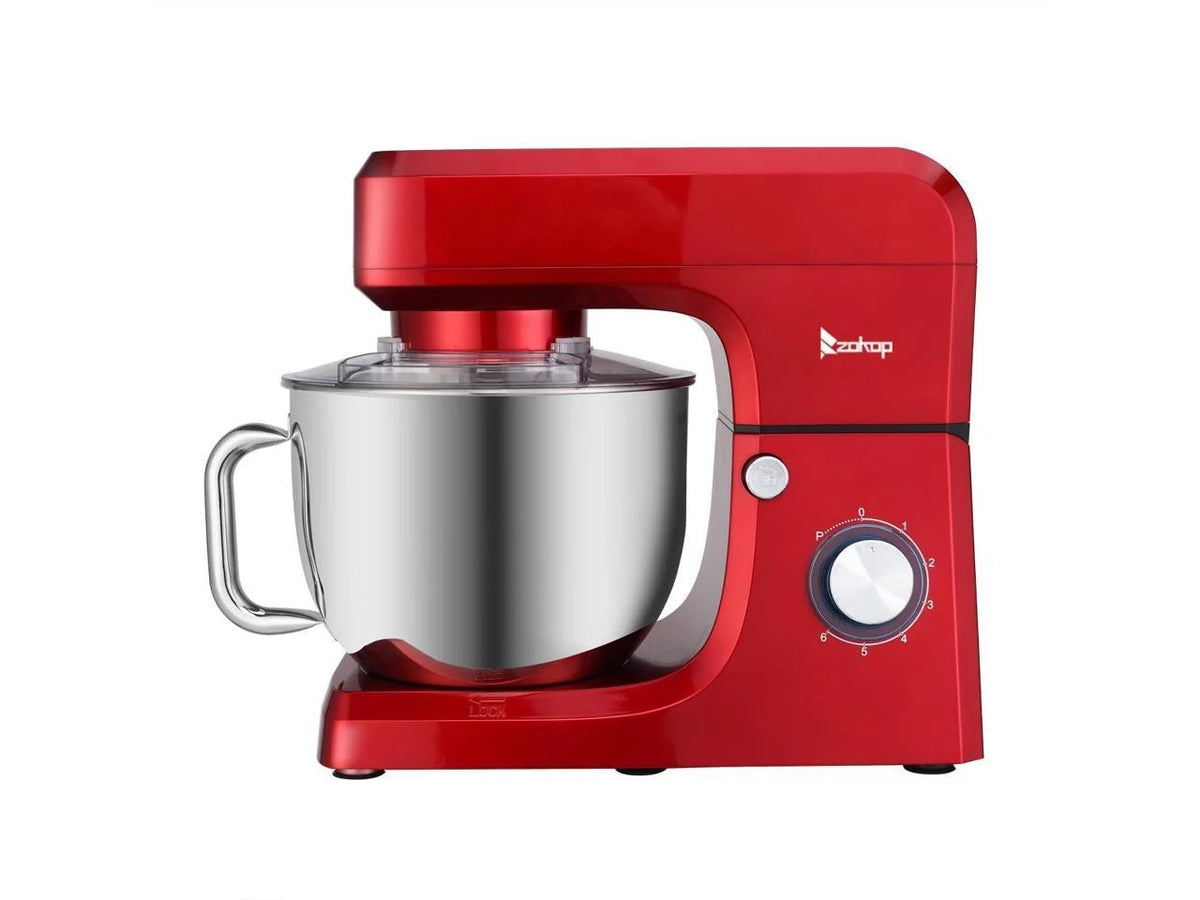 Red 6 Speed Control 7.5QT Electric Stand Mixer with Stainless Steel Bowl O11678