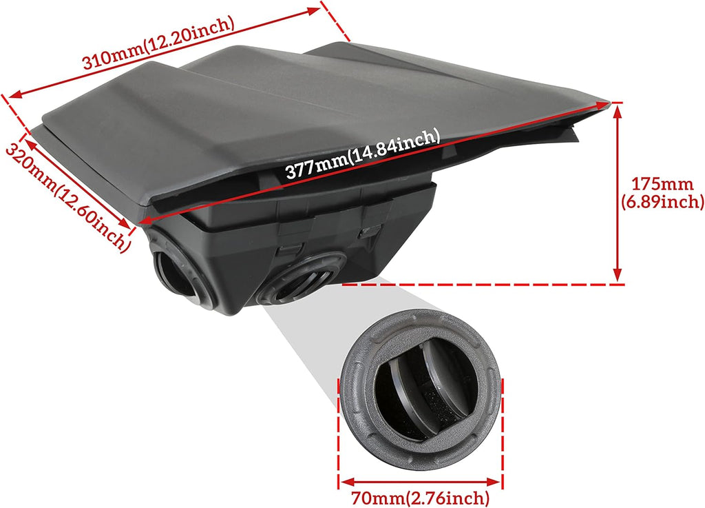 Flat Aluminum Roof Ram Air Kit F432