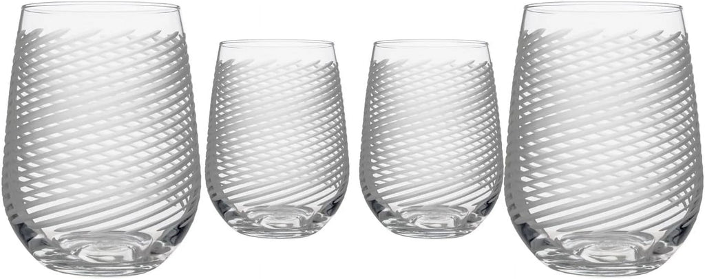 Stemless Wine Glasses Set Of 4 Lead-Free Glass R284