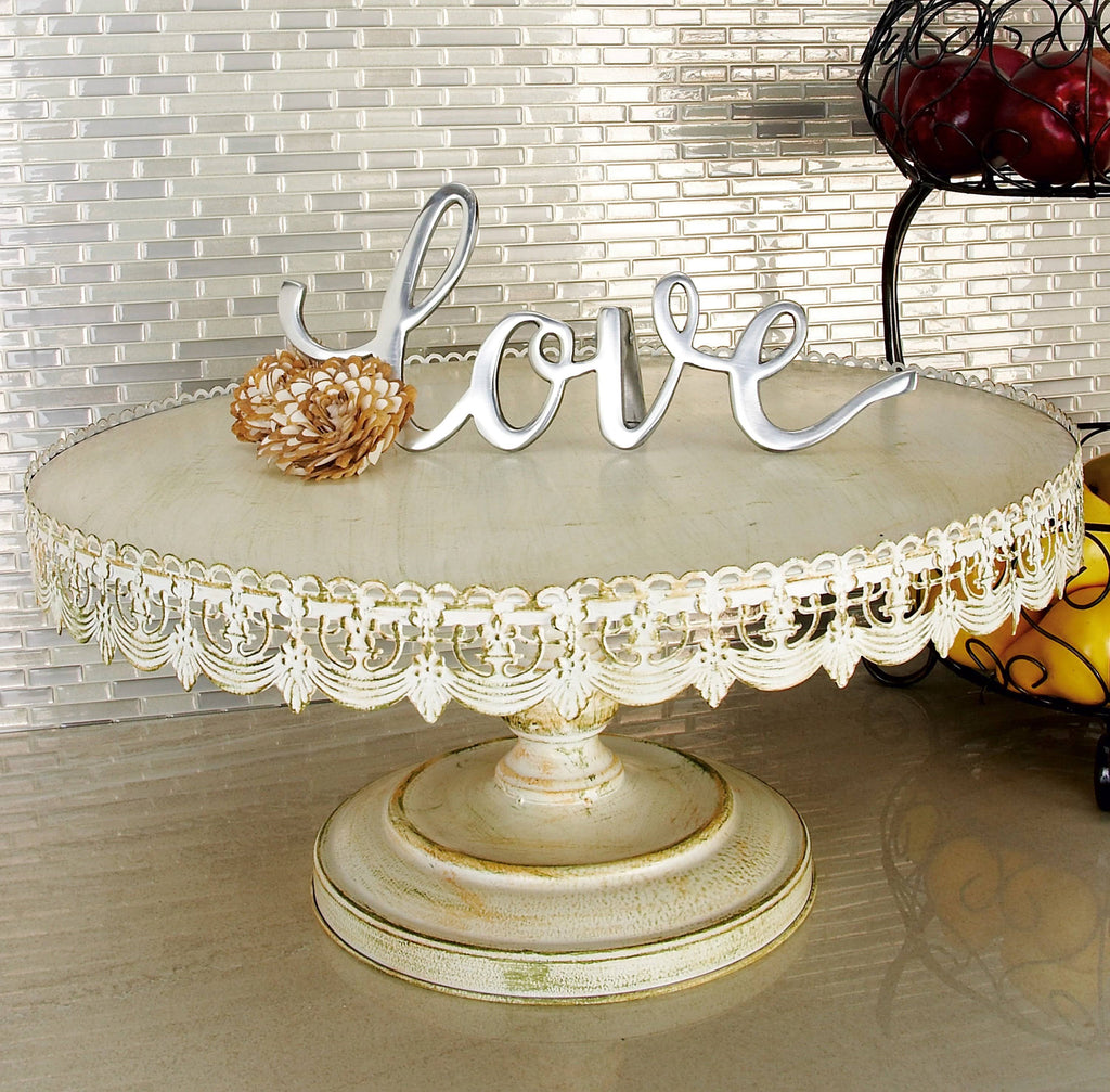 Brown White Metal Cake Stand A319