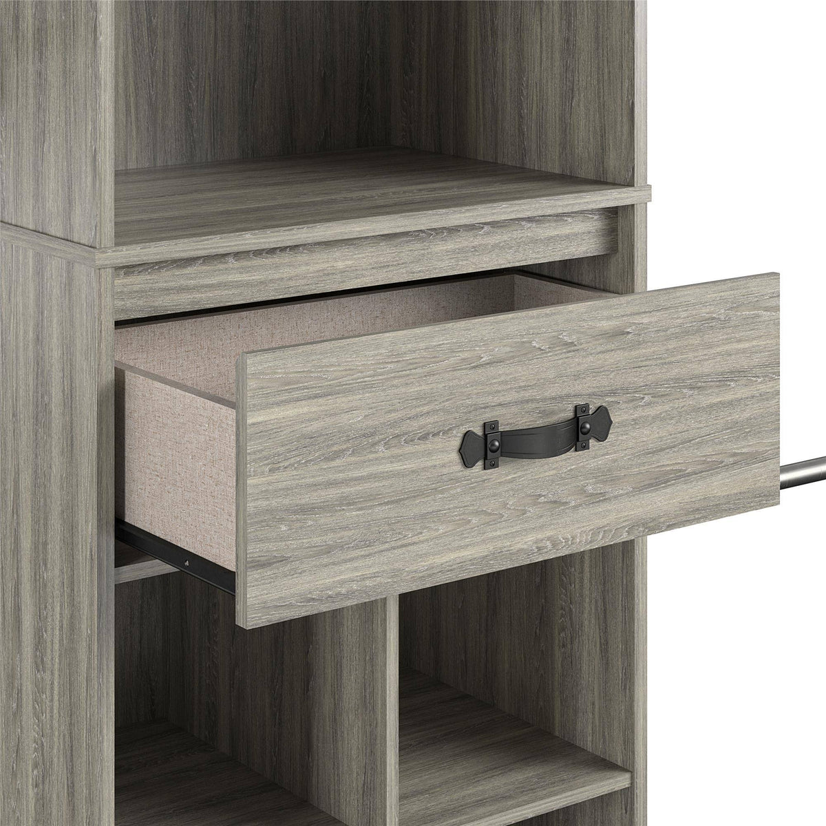 Grey Oak Kids Closet Organizer System Z730319