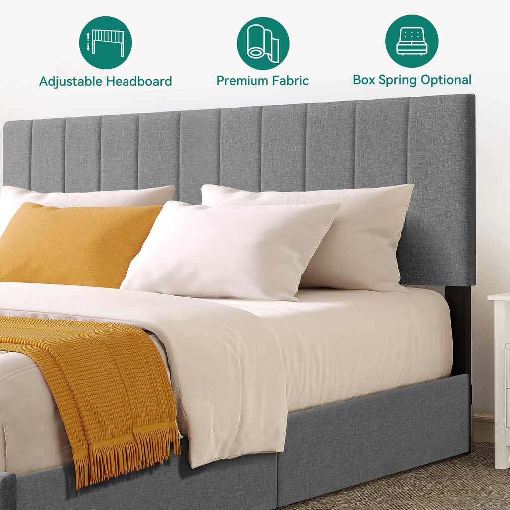 King Size Upholstered Bed Frame with 4 Storage Drawers R781