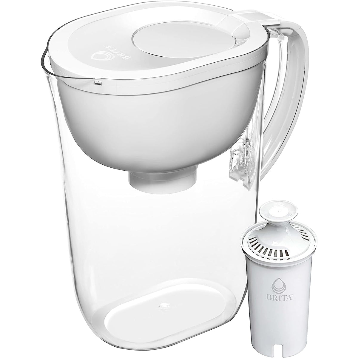 Large 10-Cup Water Filter Pitcher with 1 Standard Filter, White S454