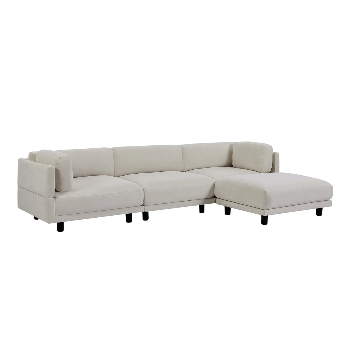 Beige Upholstery Convertible Sectional Sofa with Reversible Chaise U47969
