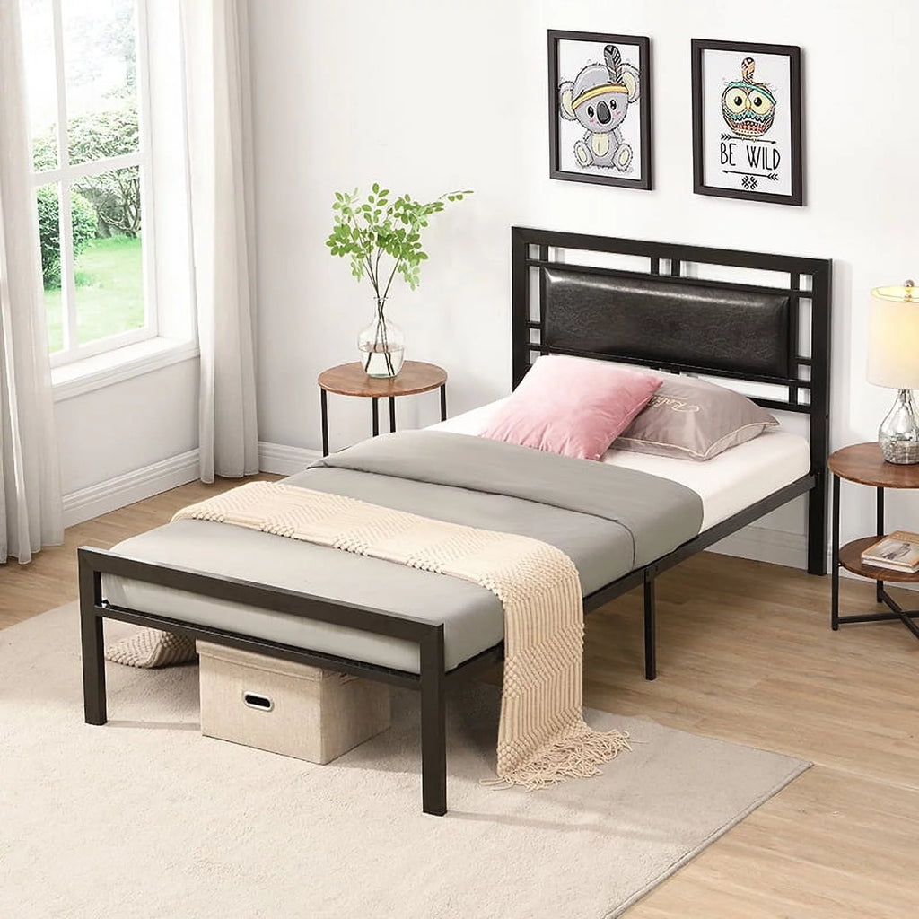 Twin Size Black Metal Bed Frame S65310