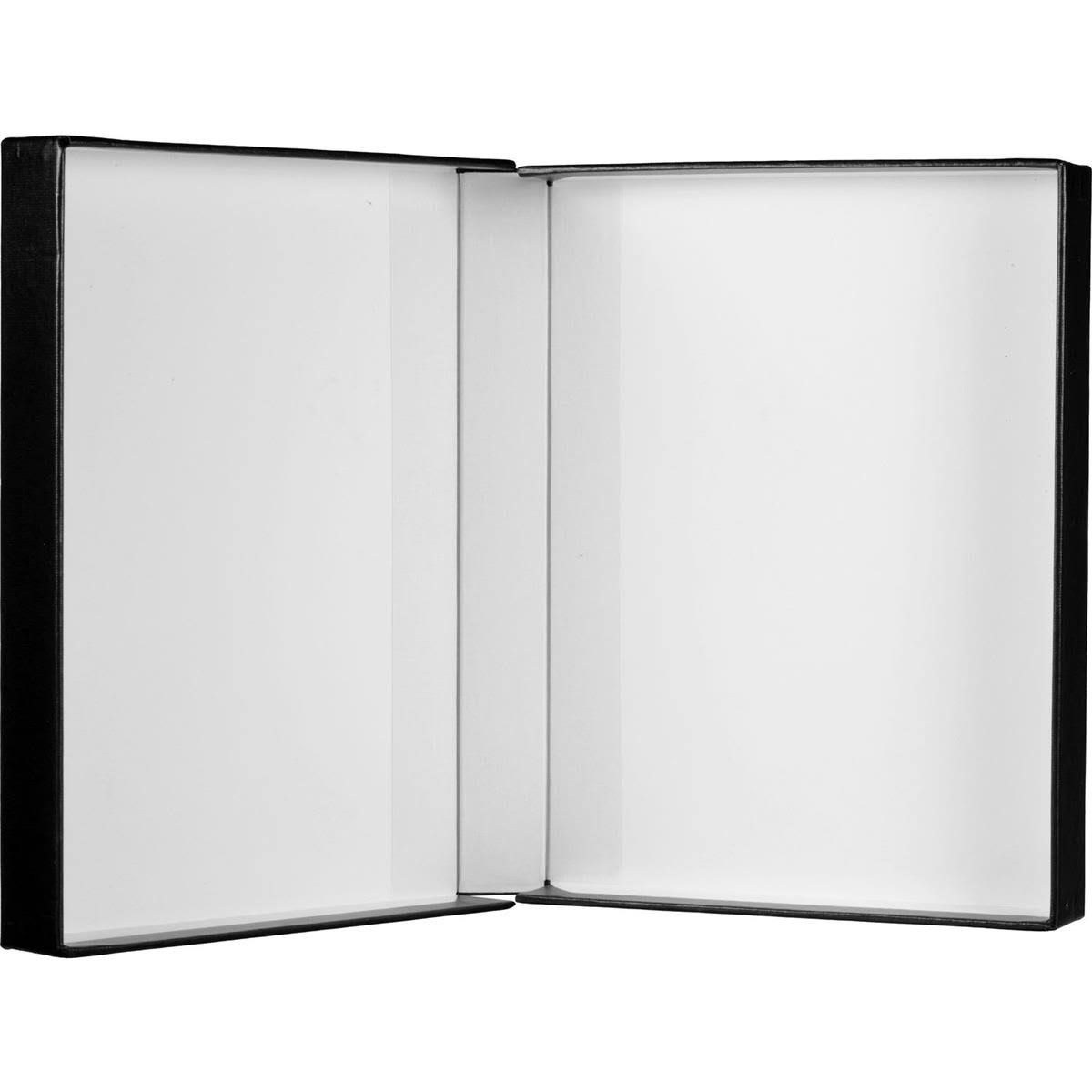 Black Clamshell Portfolio Print Box 14.25x18.25x2 inch with White Lining Q6050