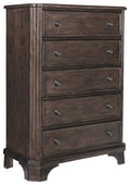 Brown Five Drawer Chest D784385