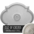 24x22W x 20 1/2x22H x 1 1/8x22P Ceiling Medallion, Hand-Painted Pot of Cream Crackle H451143