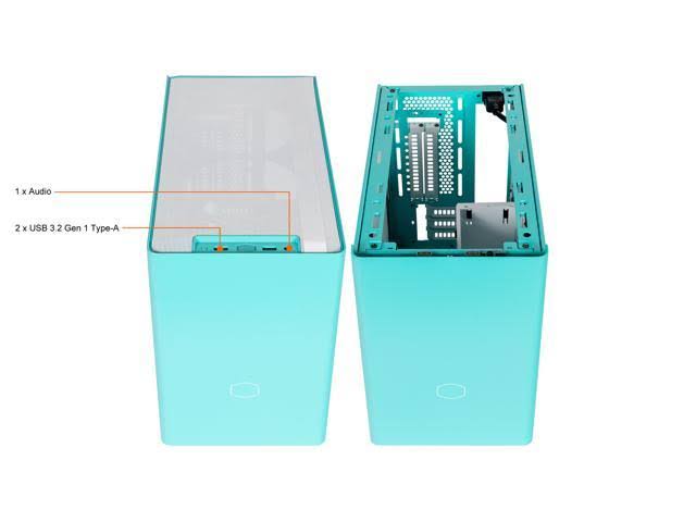 Caribbean Blue Mini-ITX Computer Case W356570