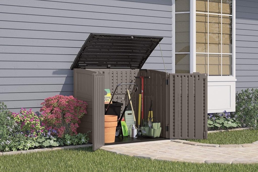 Natural Wood-Like Resin Horizontal Storage Shed W4306