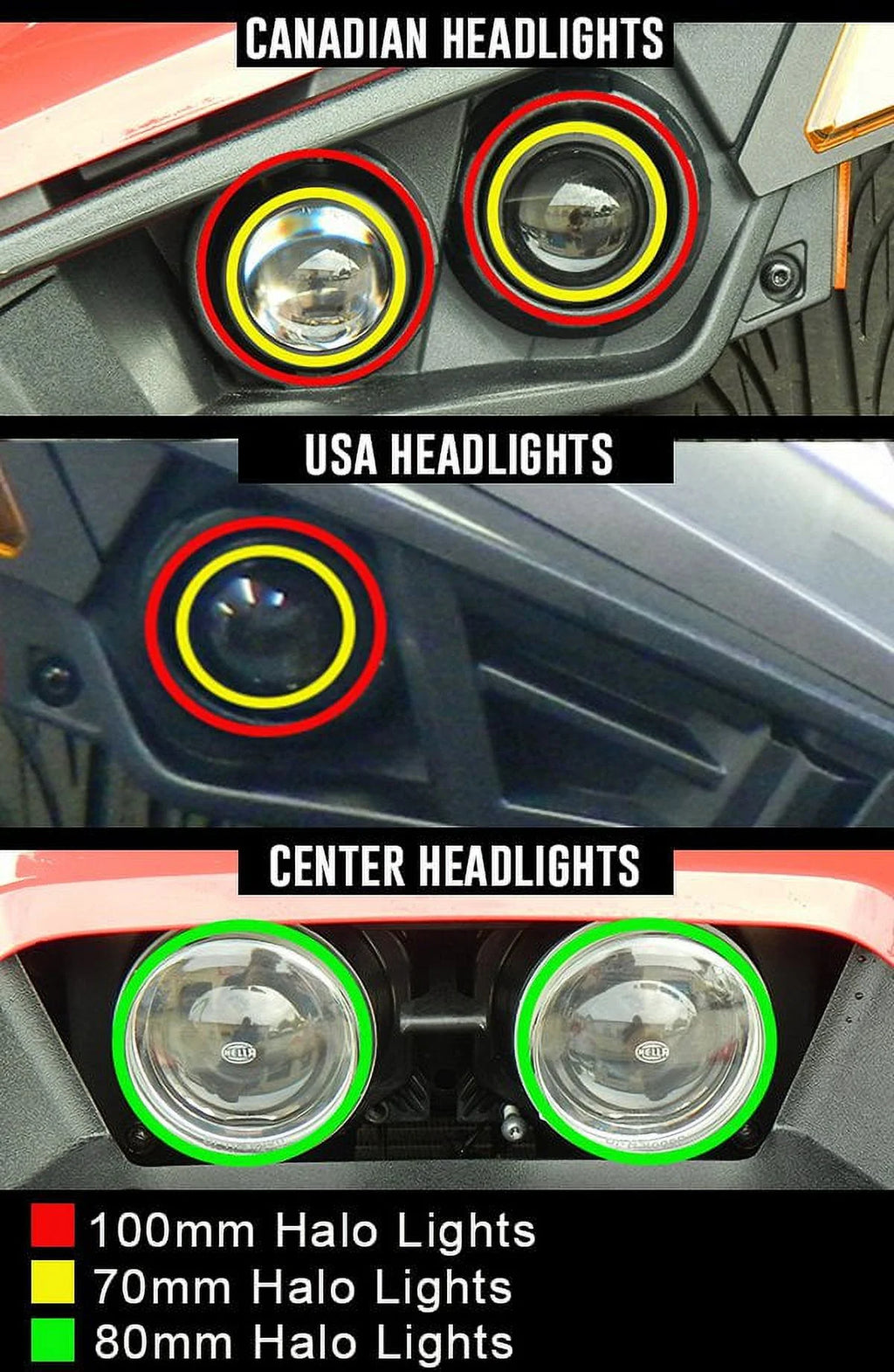 4x Blue LED Angel Eye Headlamp Halo Rings W736