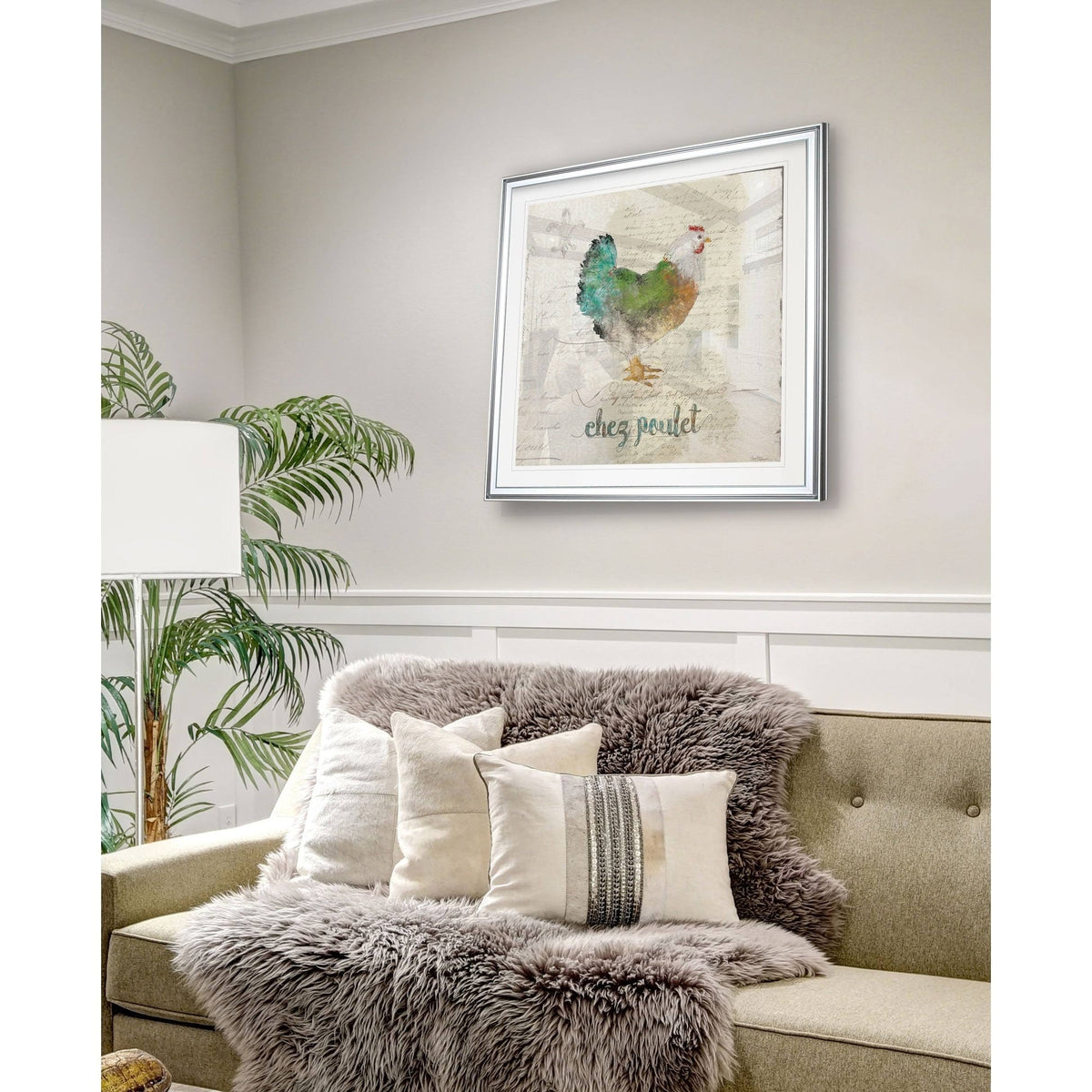 Teal Tree Framed Giclee Print 32 x 32 G627980
