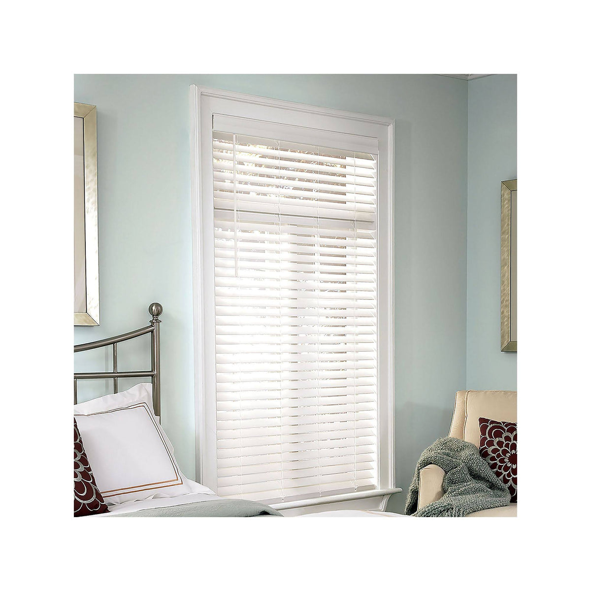 White 31x60 Faux Wood Cordless Blind A721