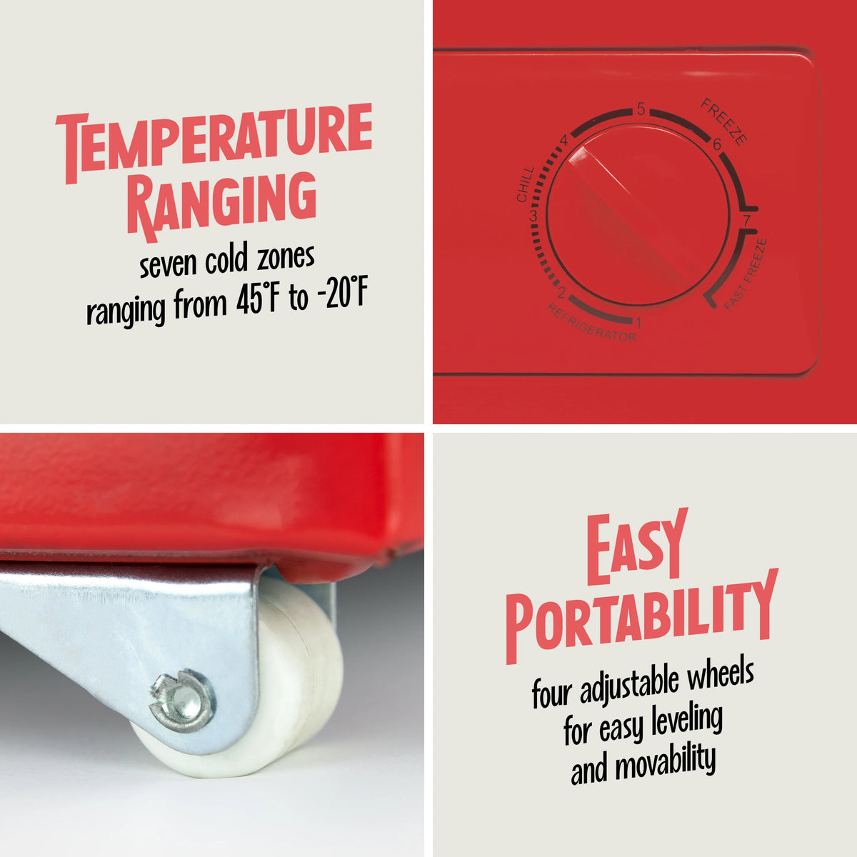 Red 3.5 Cu.Ft. Refrigerator & Chest Freezer T106793