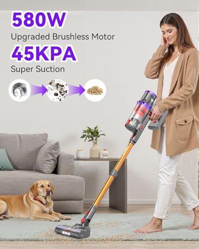 Cordless Stick Vacuum Cleaner 580W 45Kpa 75 Minutes Runtime E8560