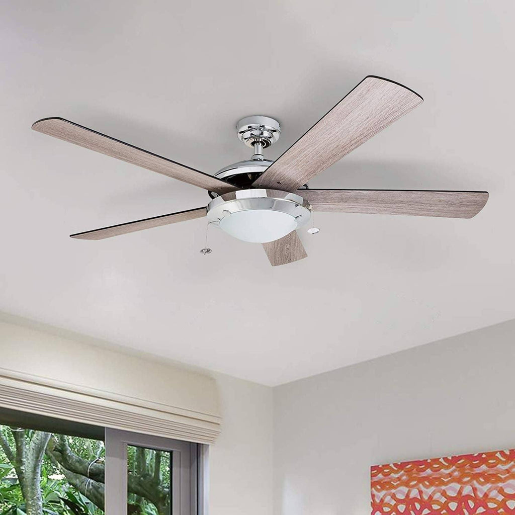 Chrome Contemporary Rustic Ceiling Fan, 52 LED J61086