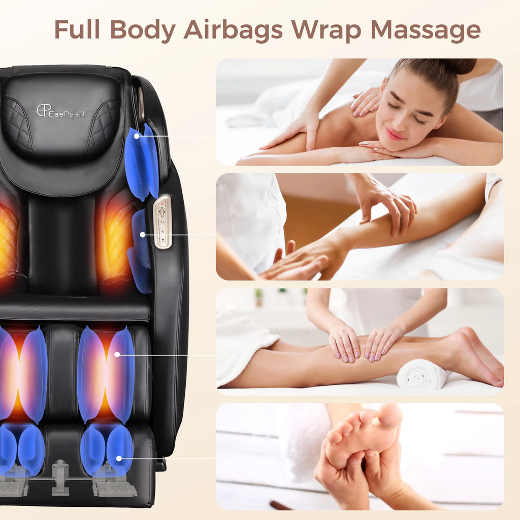 4D Full Body Massage Chair Zero Gravity Shiatsu Recliner with Heat Black X668