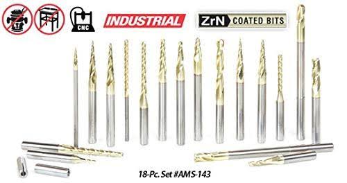 4-pc ZrN Coated 1/4x22 Shank Router Bit O885