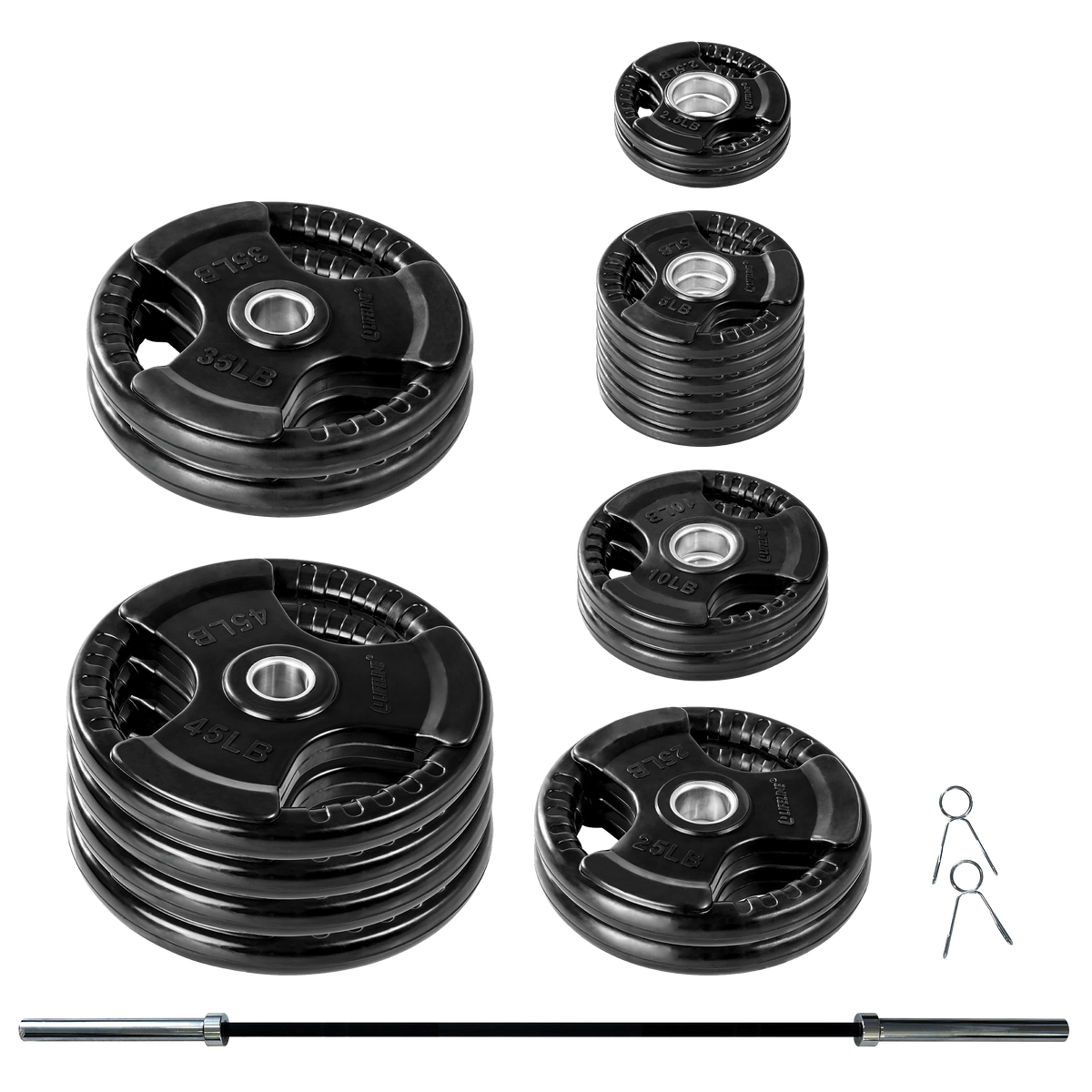 400 LB Olympic Weight Set with Barbell and Clips Z585