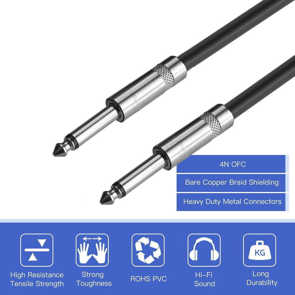 2Pack 100 ft 1/4 to 1/4 Speaker Cables, 12AWG Patch Cords M485