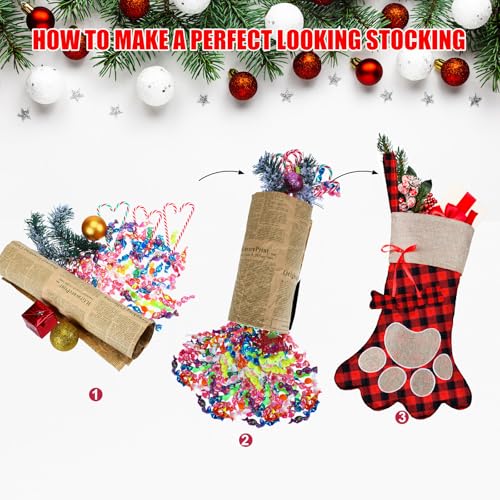 3 Pieces Pet Christmas Stockings Paw Pattern I221