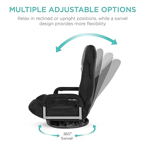 Swivel Gaming Chair 360 Degree Foldable Black/Blue K234