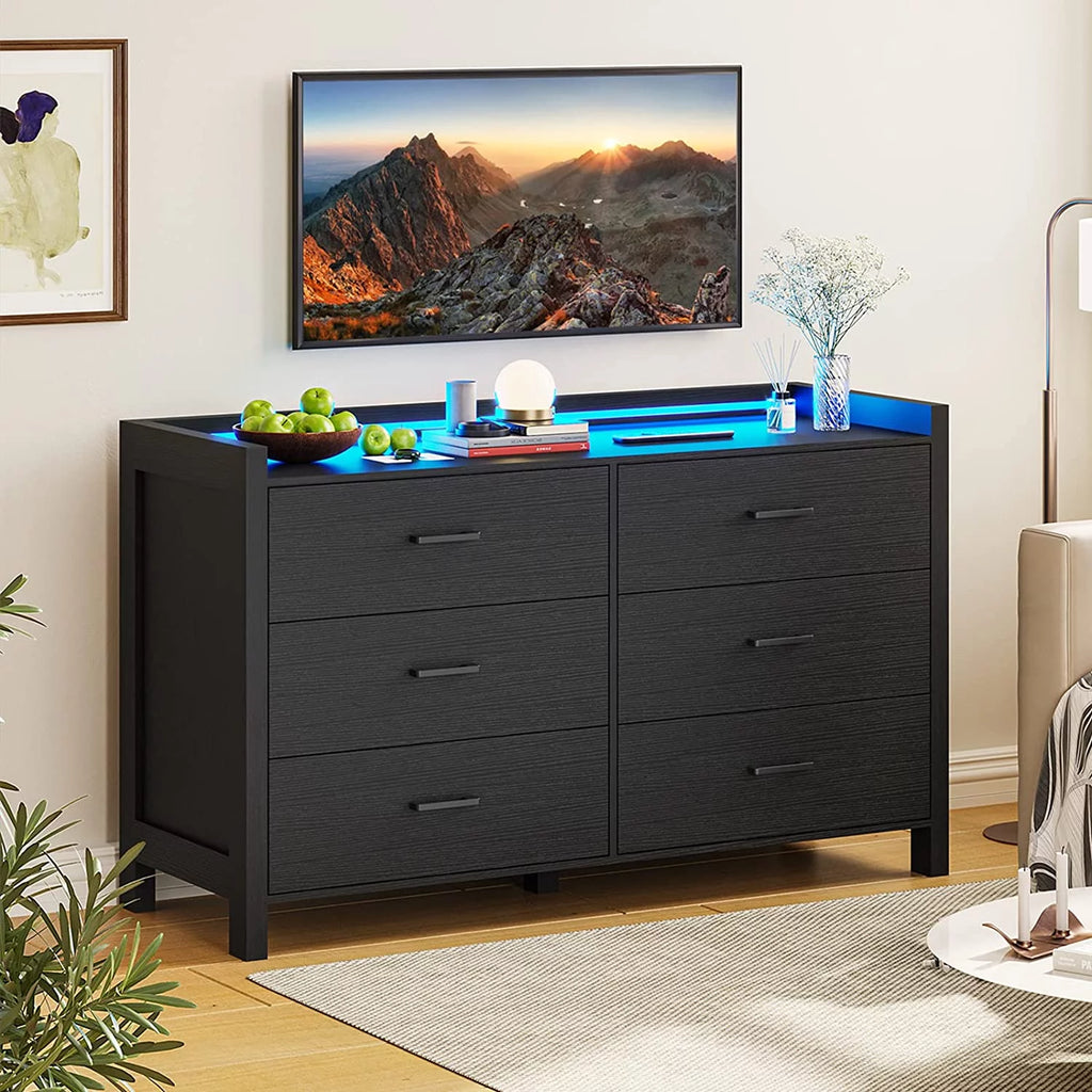 White 6 Drawer Wooden Dresser C258166