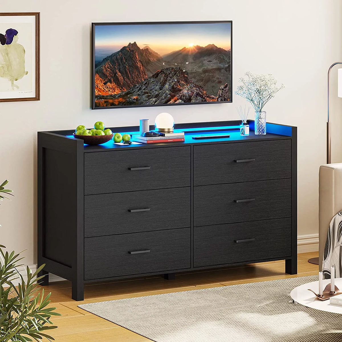 White 6 Drawer Wooden Dresser C258166