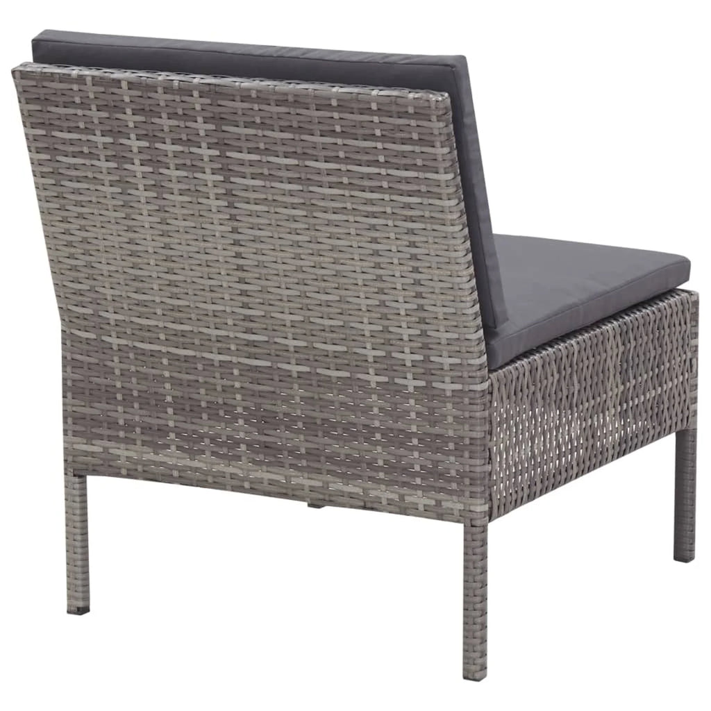 3 Piece Outdoor Sectional Sofa Set with Cushions Poly Rattan Steel Frame A701