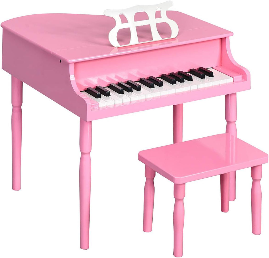 30 Keys Wood Toy Grand Piano with Music Stand and Bench E84336