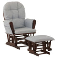 Espresso/Light Blue Glider and Ottoman C1184