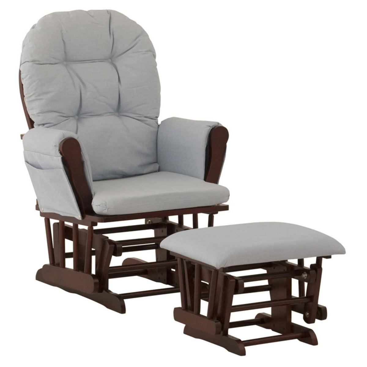 Espresso/Light Blue Glider and Ottoman C1184