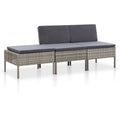 3 Piece Outdoor Sectional Sofa Set with Cushions Poly Rattan Steel Frame A701