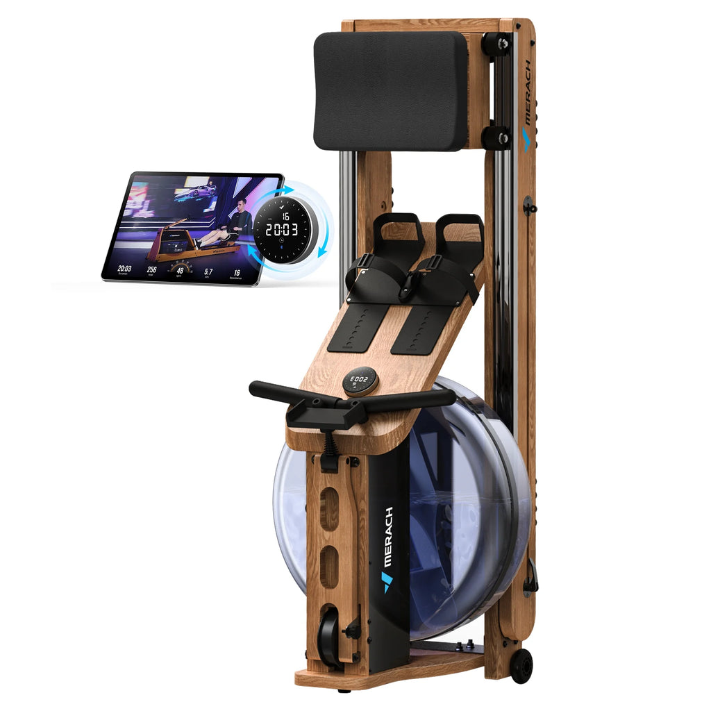 Foldable Solid Wood Rowing Machine D986418