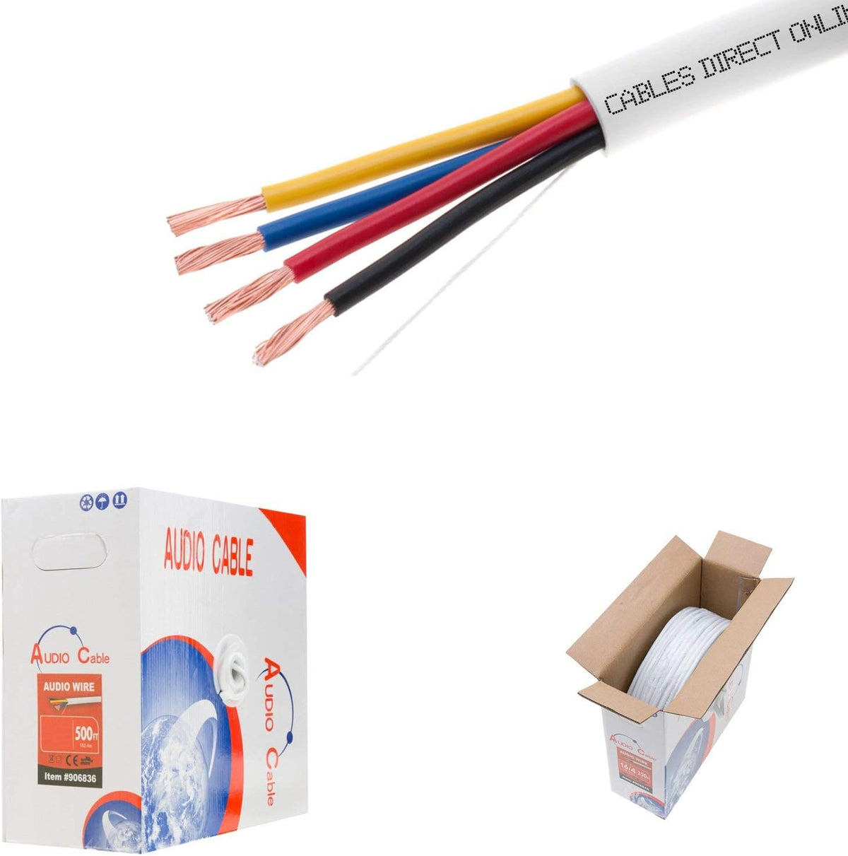 250ft 12AWG 2 Conductors CL2 Rated Loud Speaker Cable Wire N749847
